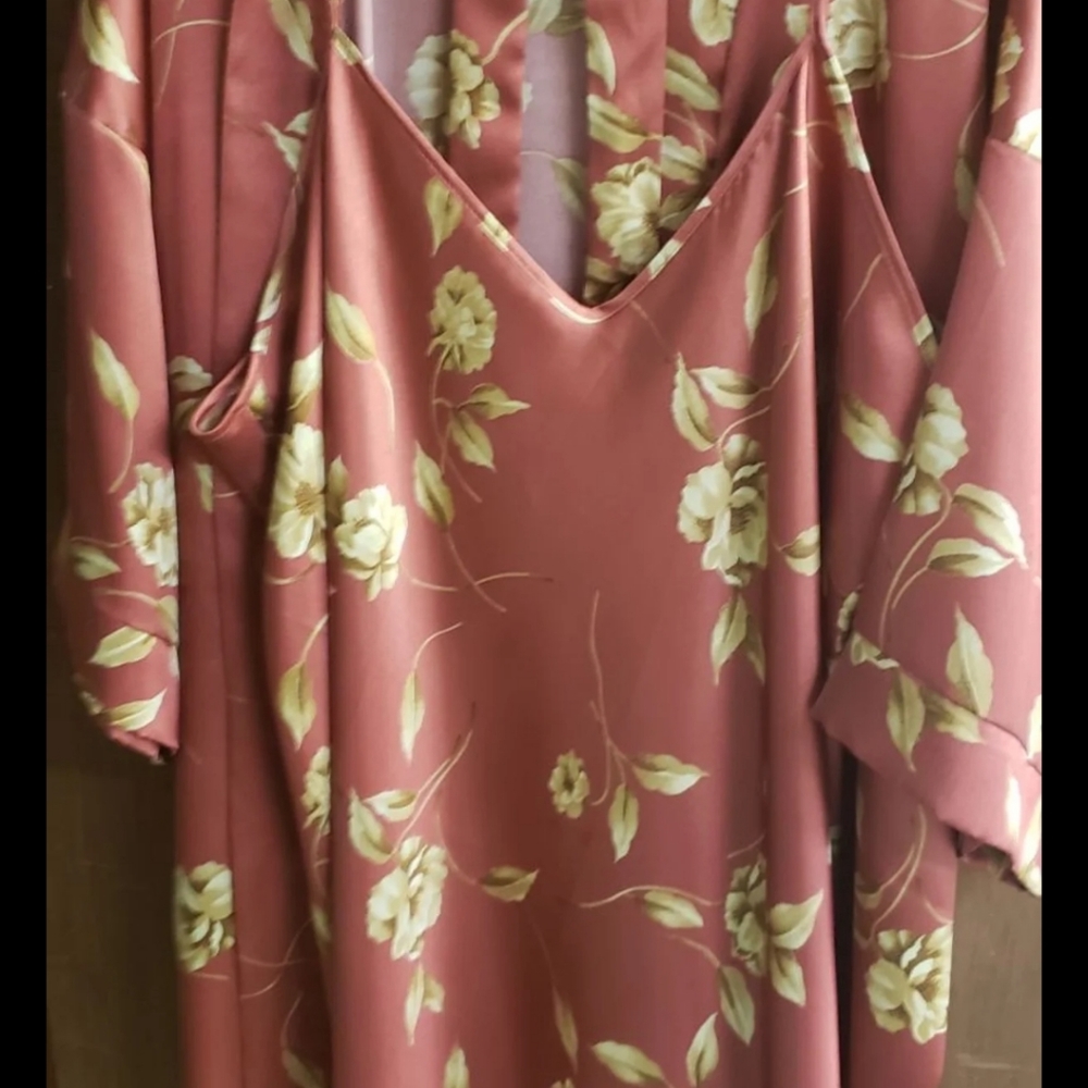 3x midnight velvet satin robe and chemise 3x